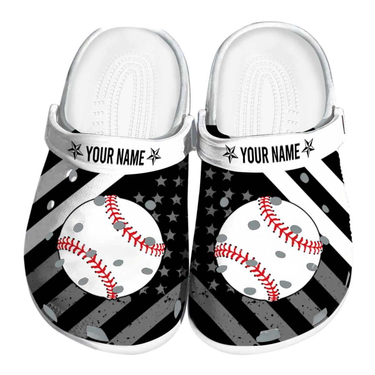 Baseball Sport Crocs Crocband Clogs Shoes Comfortable For Men Women and Kids