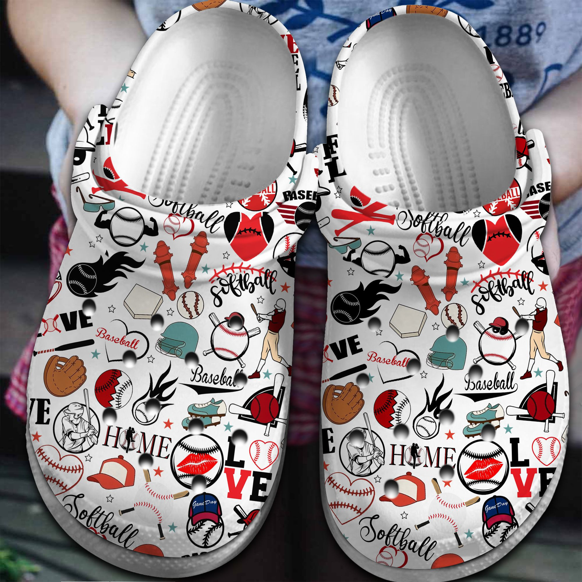 Baseball Sport Crocs Crocband Clogs Shoes Comfortable For Men Women and Kids