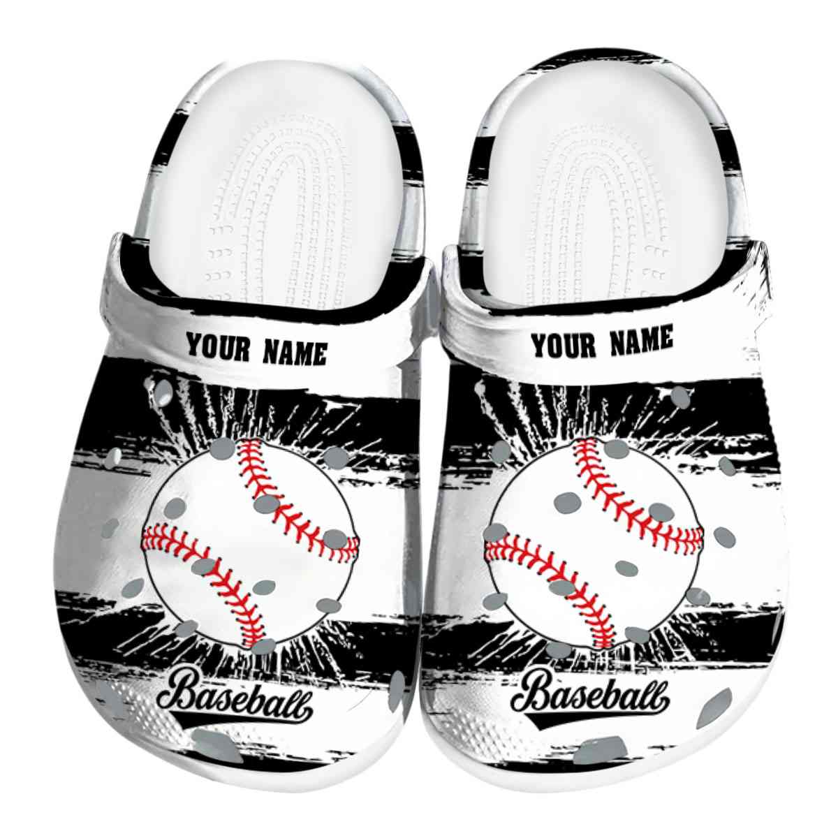 Baseball Sport Crocs Crocband Clogs Shoes Comfortable For Men Women and Kids