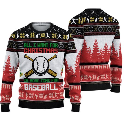 Baseball Ugly Christmas Sweater Knitted Ugly - Image 2