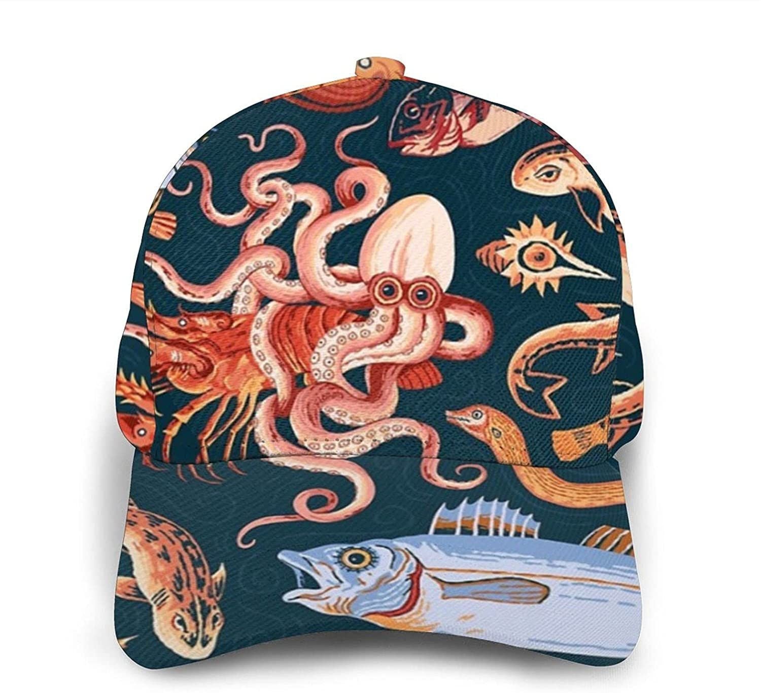 Baseball Unisex 3D Cap Pompeii Marine Mosaic Adjustable Snapback Caps Trucker Hats Hip Hop Hat Trucker Hats Custom Hats Gifts For Men & Women