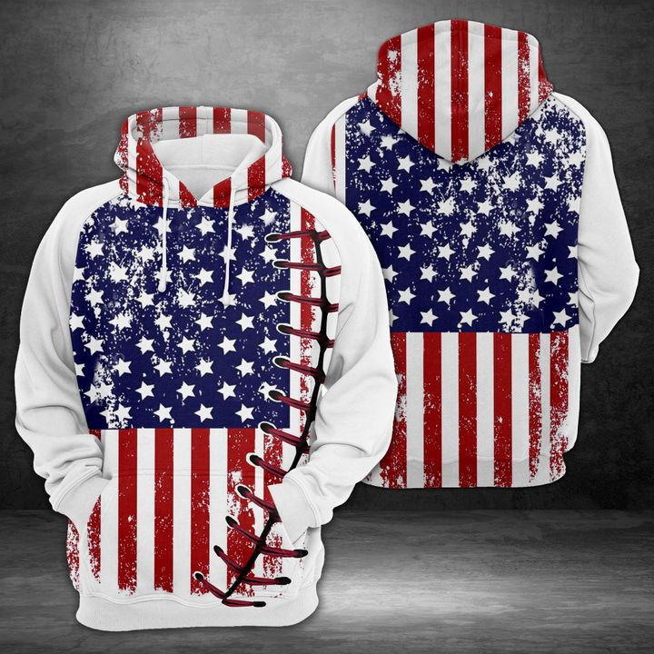 Baseball Usa Flag 3D All Over Print Hoodie, Zip Hoodie