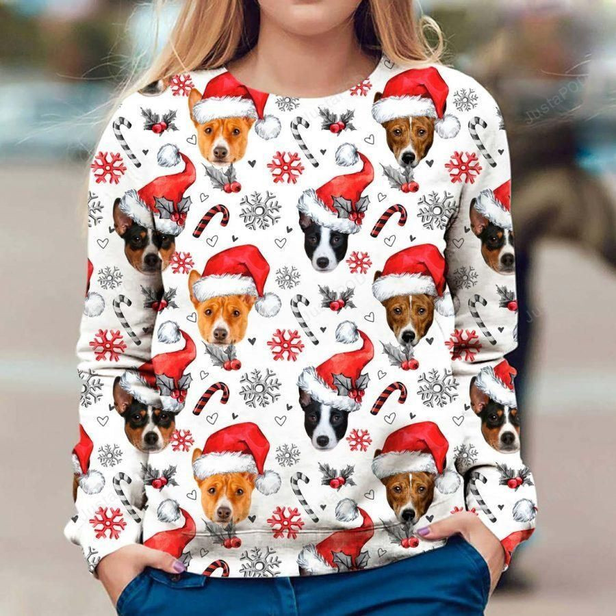 Basenji Dog Christmas Ugly Christmas Sweater Adult 3D Funny Matching for family