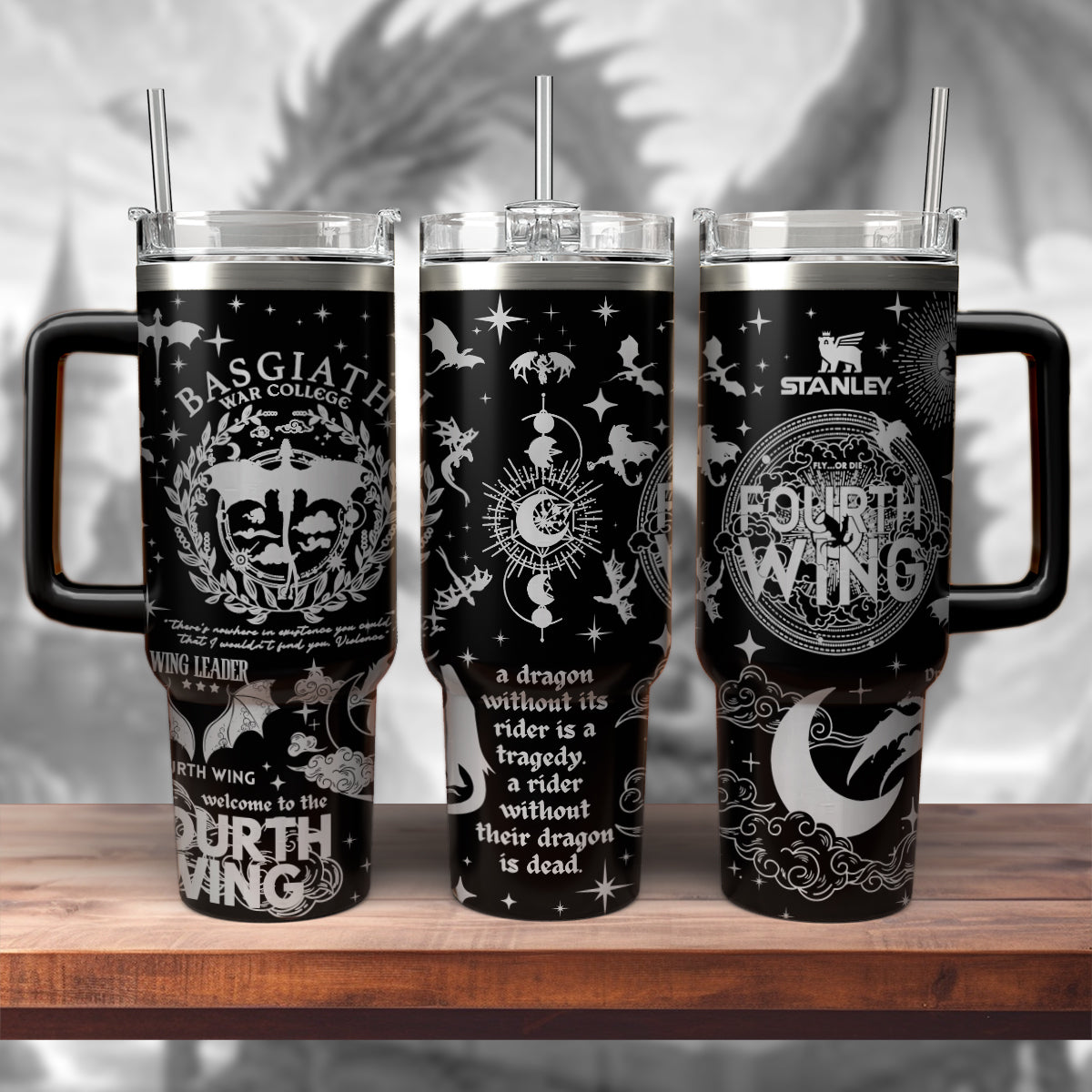 Basgiath War College Fourth Wing Custom Stanley Cup 40 oz 30 oz Tumbler With HandleTVC2301542