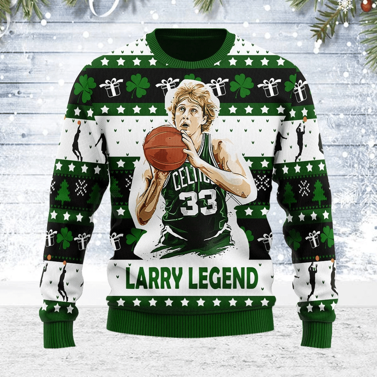 Basketball 33 Larry Legend Ugly Christmas Sweater Adult 3D Funny Matching for family - Image 2