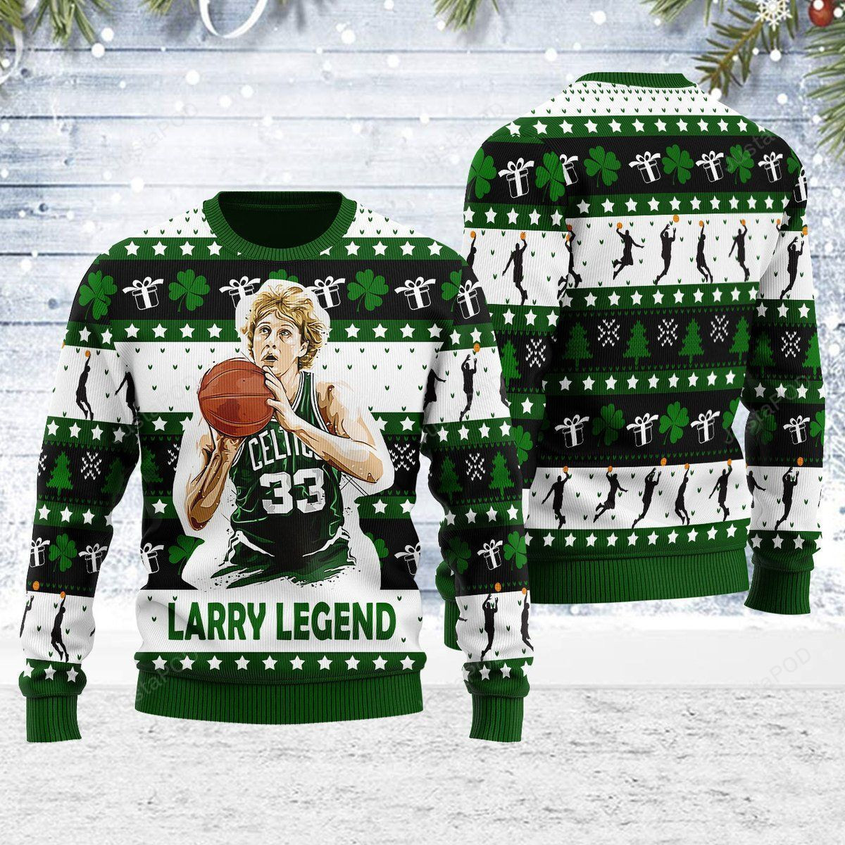 Basketball 33 Larry Legend Ugly Christmas Sweater Adult 3D Funny Matching for family