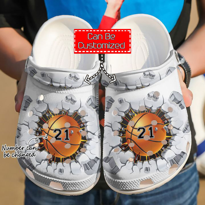 Basketball - Basketball Crack Custom Name Number Clog Shoes For Men And Women