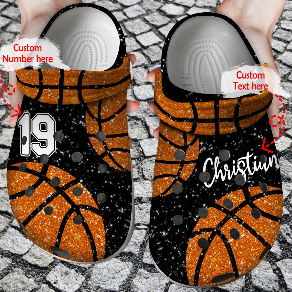 Basketball - Basketball Glitter Personalized Lover Clog Shoes For Men And Women