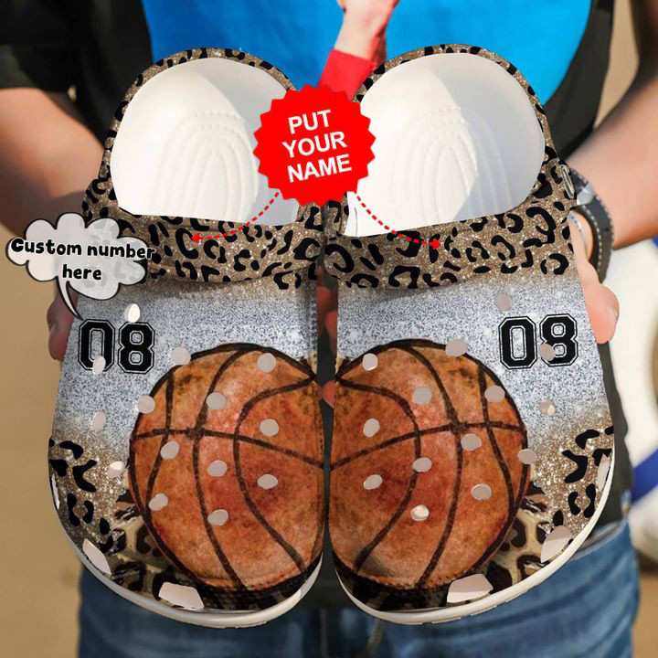 Basketball - Basketball Personalized Leopard Clog Shoes For Men And Women