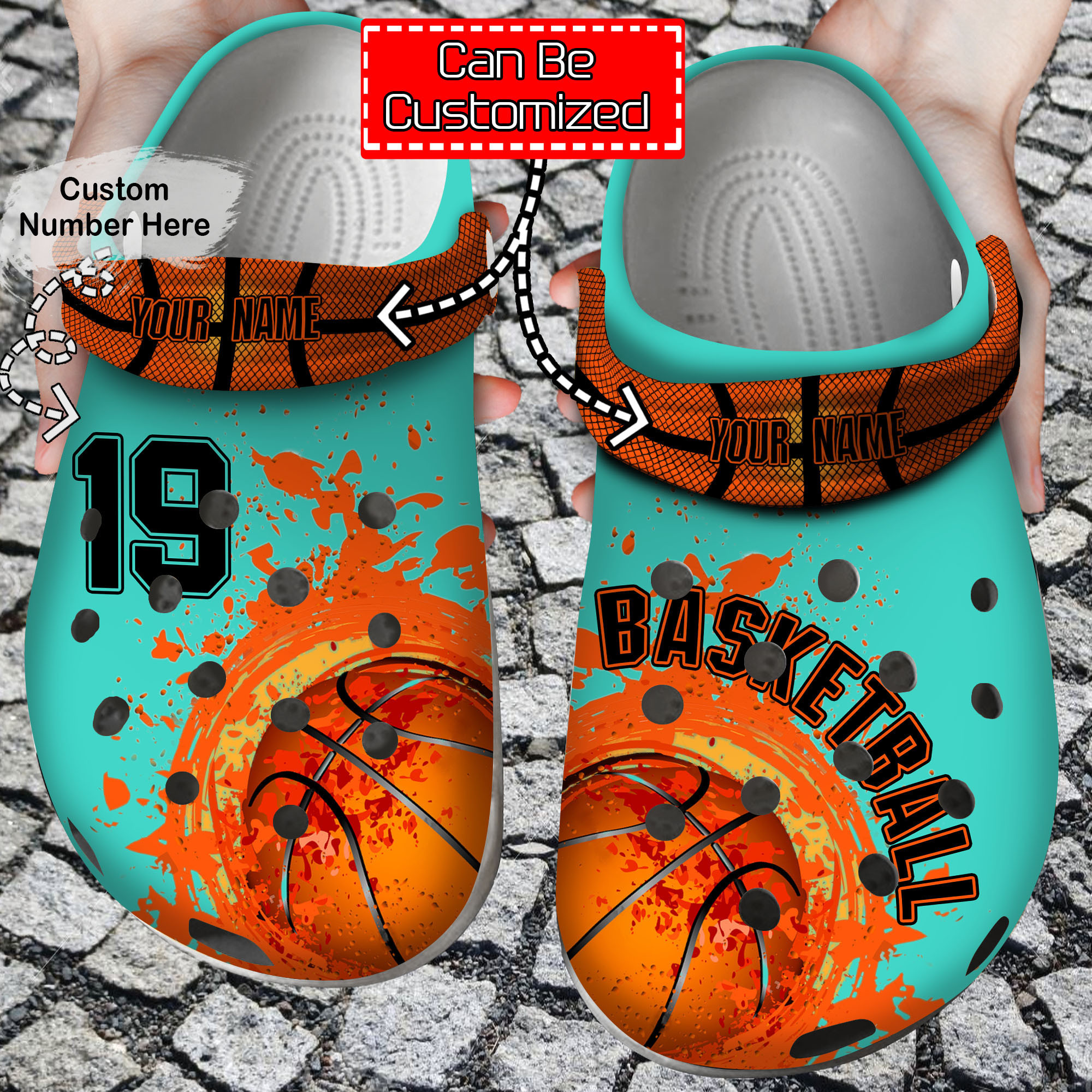 Basketball Basketball Personalized Life Clog Shoes