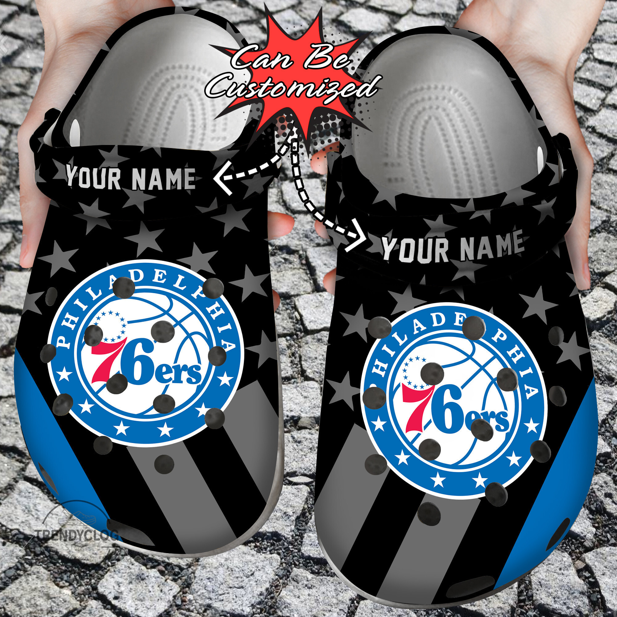 Basketball Personalized 76ers Clog Shoes
