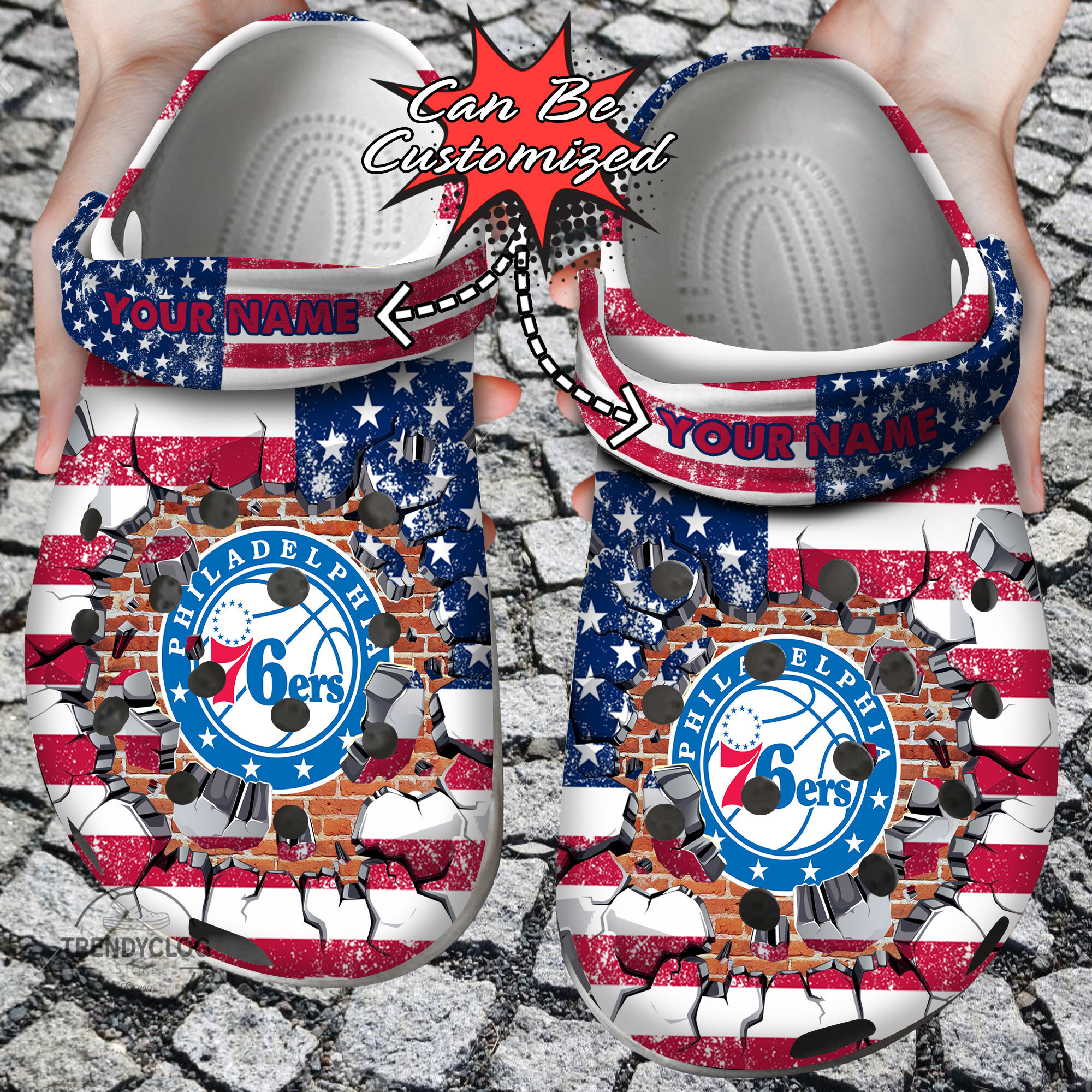 Basketball Personalized 76ers Clog Shoes