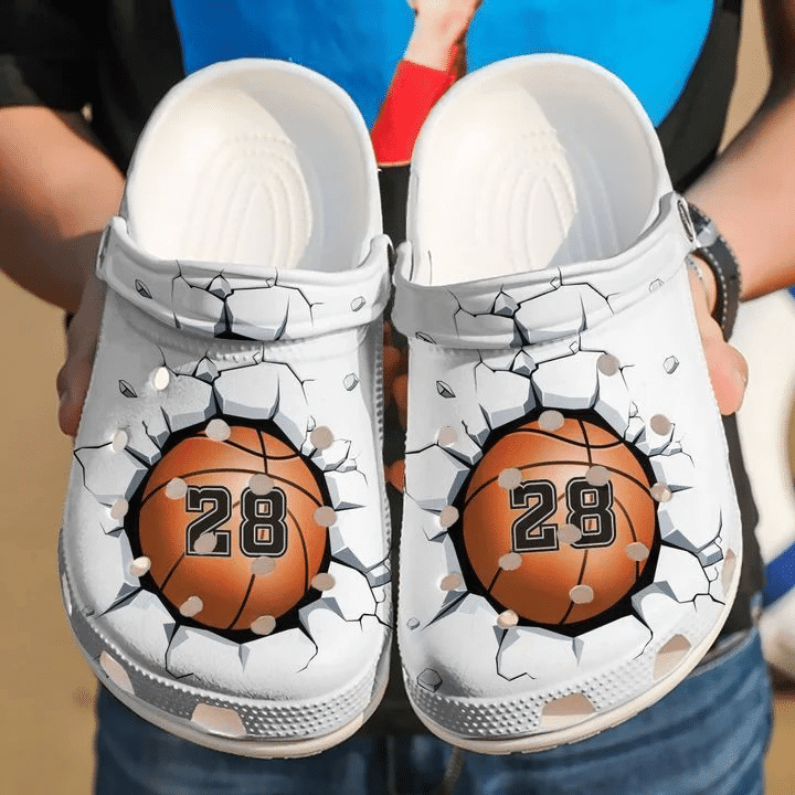 Basketball Personalized Breaking Wall Classic Clogs Shoes