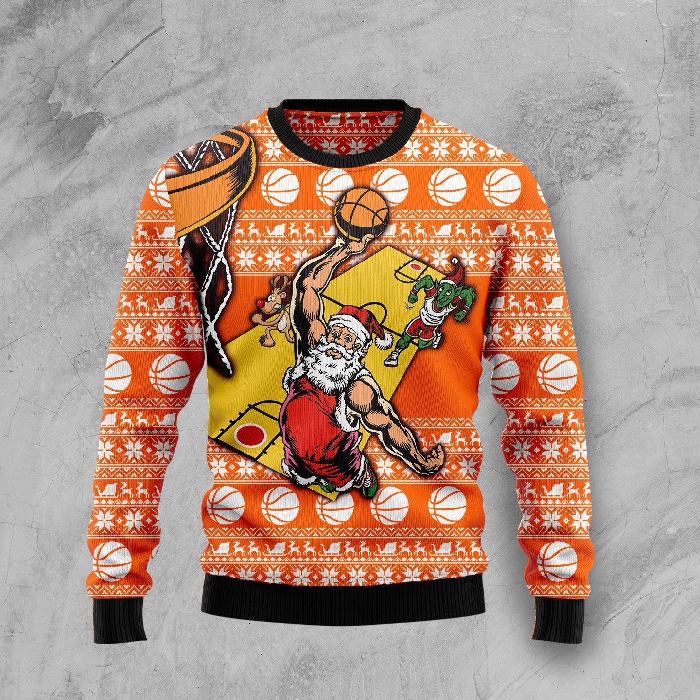 Basketball Ugly Christmas Sweater Adult 3D Funny Matching for family