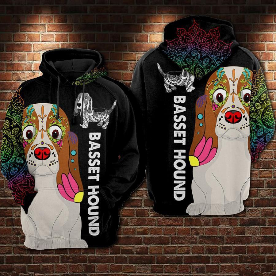BASSET HOUND 3D All Over Print Hoodie, Zip Hoodie