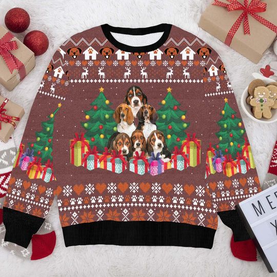Basset Hound Christmas Sweater - Funny Dog Lover Ugly Xmas Sweater - Image 12