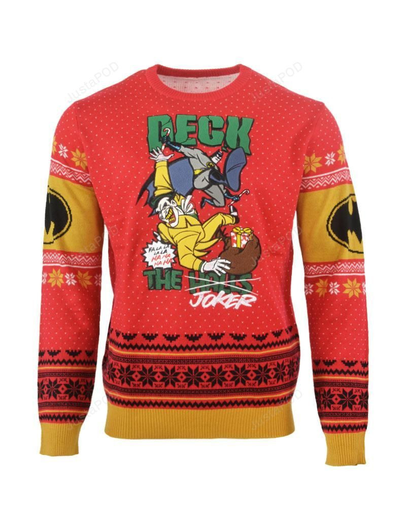 Batman Deck The Halls Christmas Ugly Christmas Sweater Adult 3D Funny Matching for family