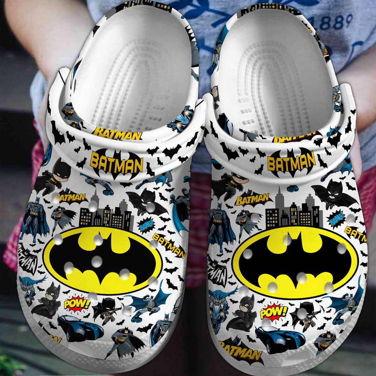 Batman Pow Movie Crocs Crocband Clogs Shoes Comfortable For Men Women and Kids