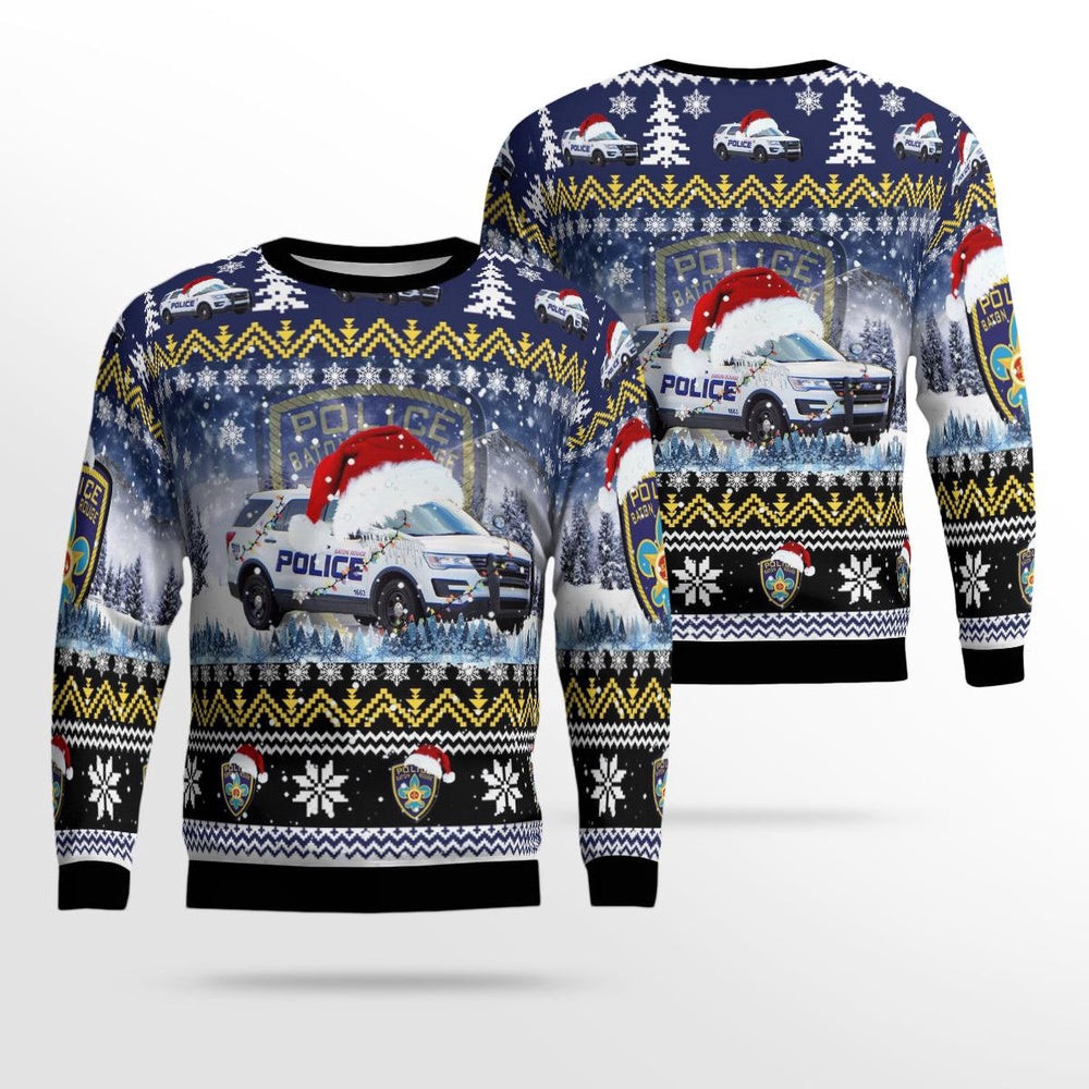 Baton Rouge Police Department Baton Rouge Louisiana 2016 Ford Police Interceptor Utility Christmas AOP Ugly Sweater Xmas Unisex Sweater Christmas Gifts for Men Women
