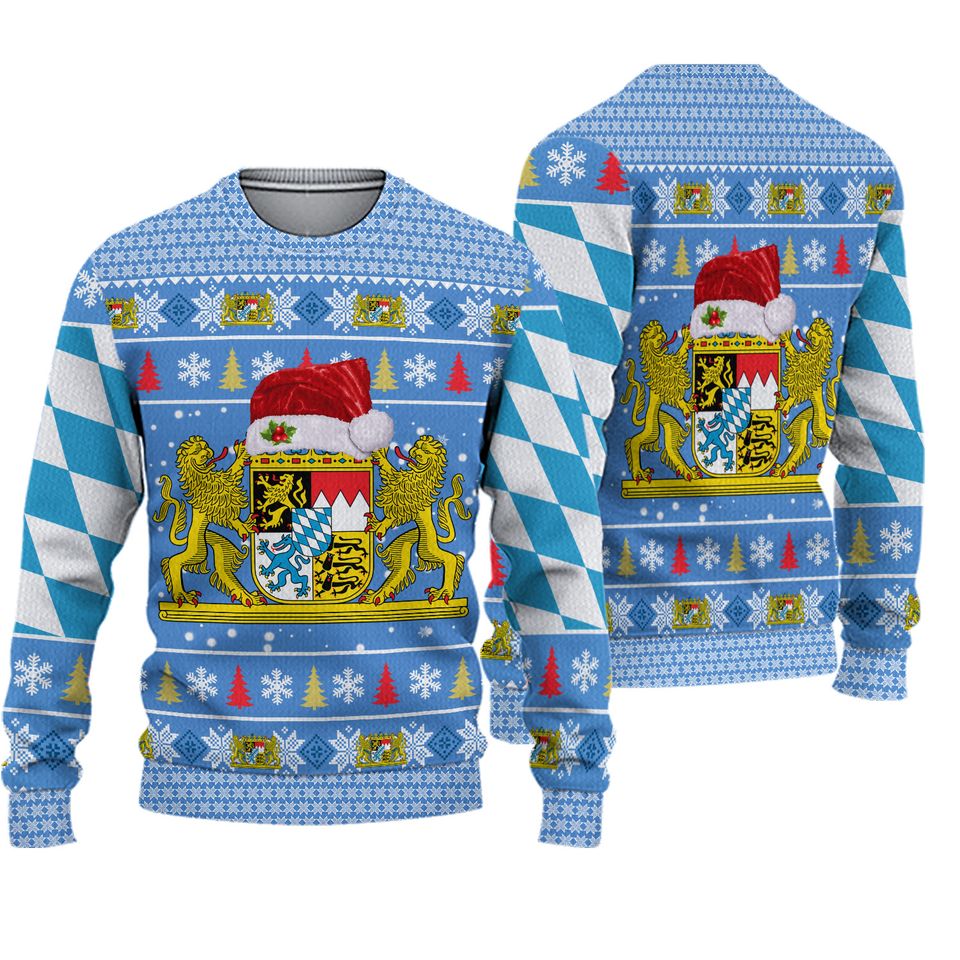 Bavarian Ugly Christmas Sweater - Bavarian Crest Holiday Sweater