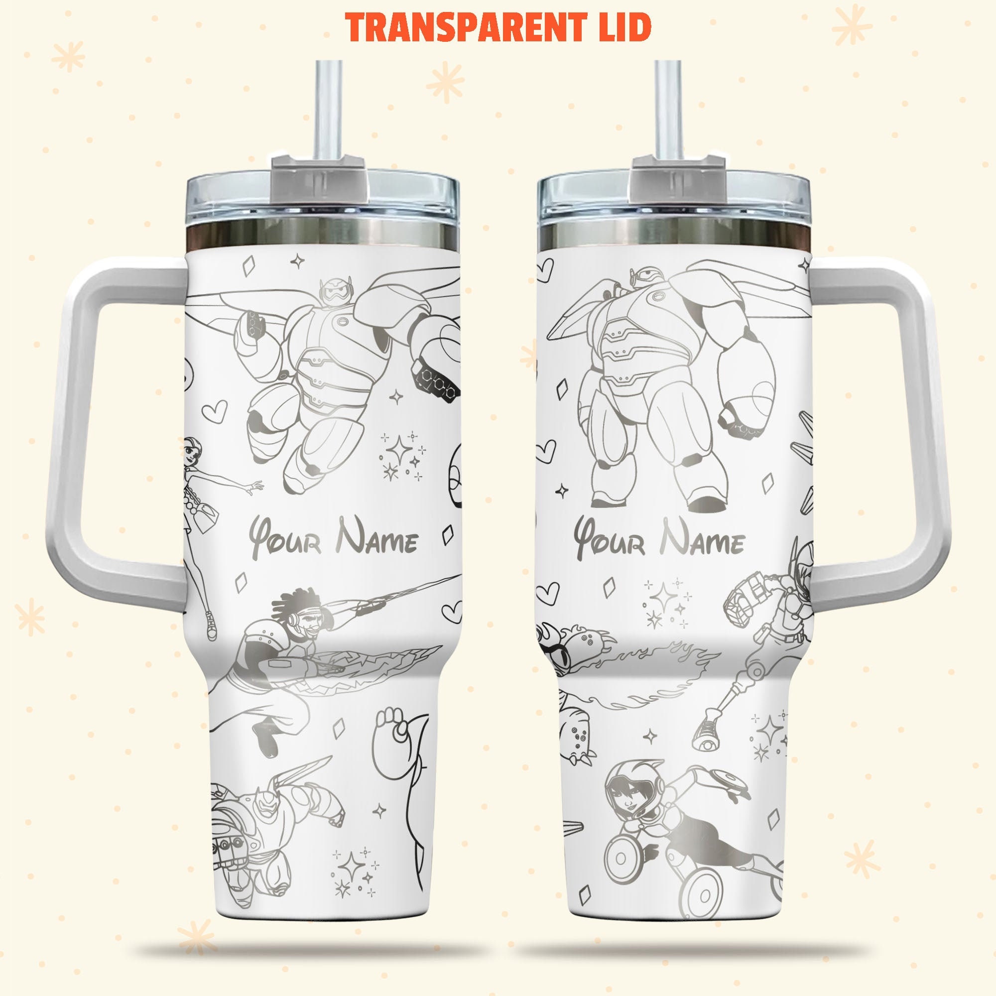 Baymax Big Hero Six Disney Cartoon Custom Stanley Cup 40 oz 30 oz Tumbler With HandleTVC2301975