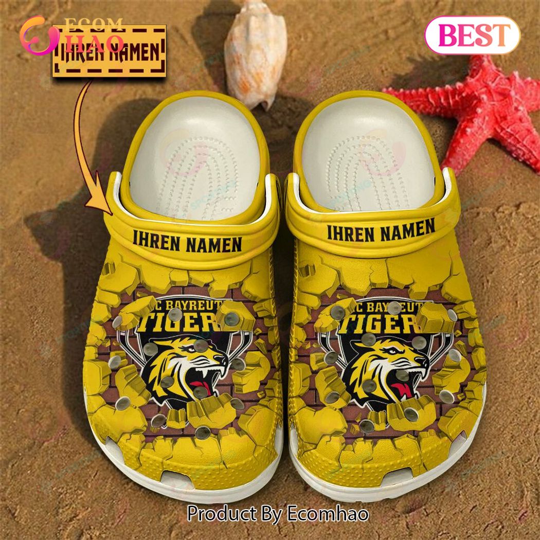 Bayreuth Tigers DEL Hockey Sport Crocs Crocband Clogs Shoes Comfortable For Men Women and Kids