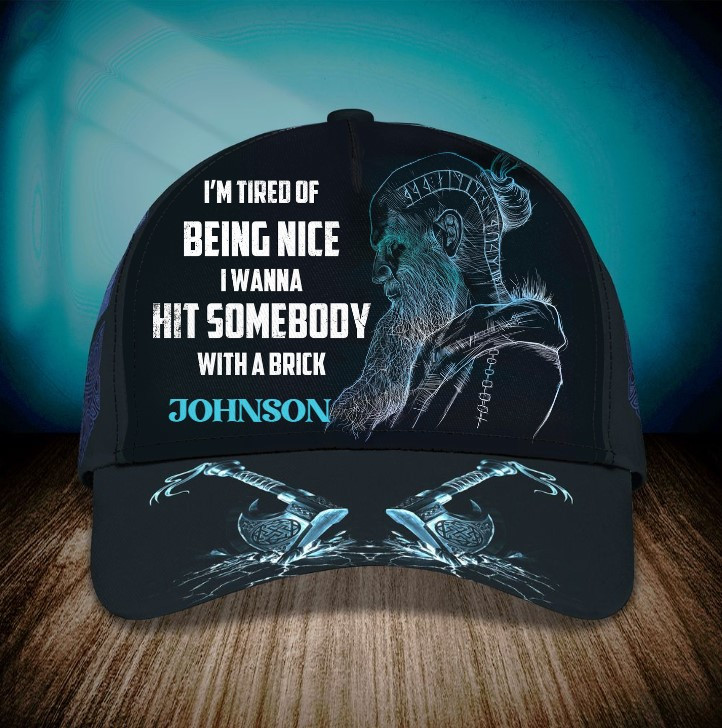 Be A Warrior Not A Worrier - Personalized Name Cap Viking Hats Trucker Hats Custom Hats Gifts For Men & Women