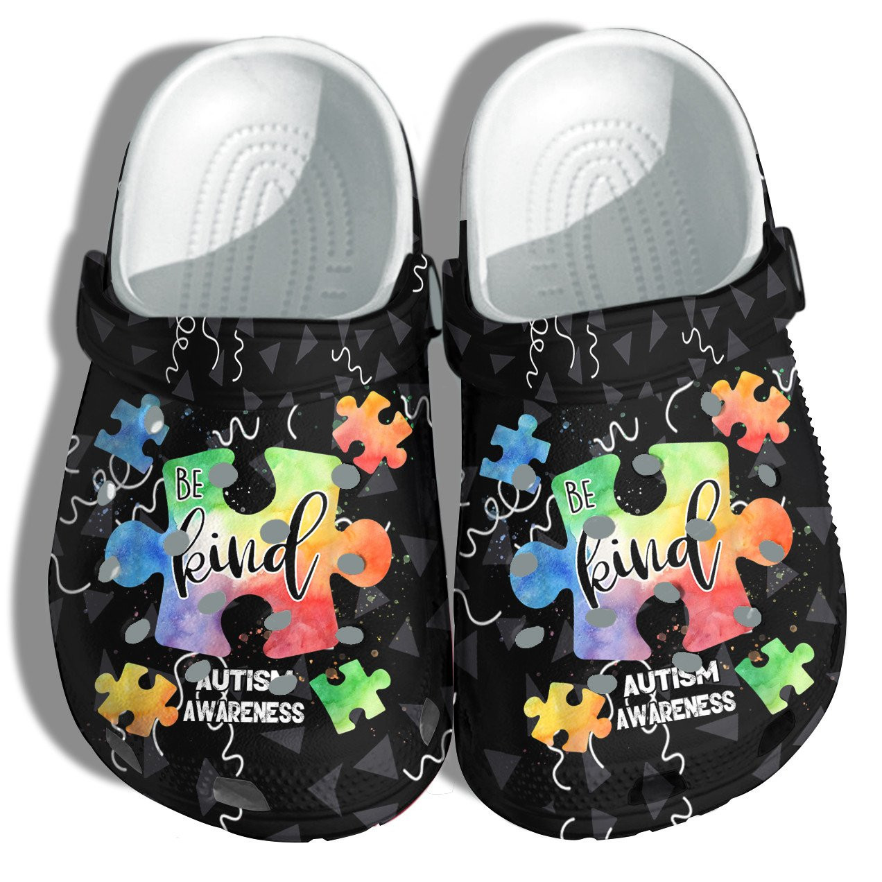 Be Kind Autism Puzzel Shoes - Rainbow Autism Awareness Shoes Croc Clogs Gifts For Son Daughter
