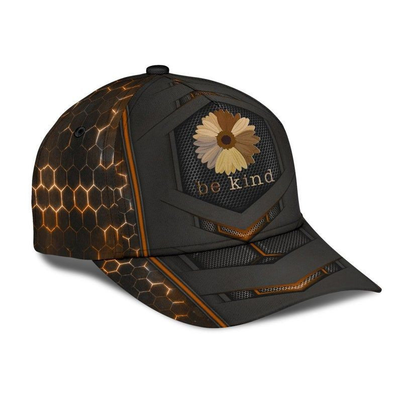 Be Kind Classic Cap 3D, Flower Baseball Cap, Strapback Cap, Unisex Hat, Classical Cap, Hexagon Pattern Cap Trucker Hats Custom Hats Gifts For Men & Women