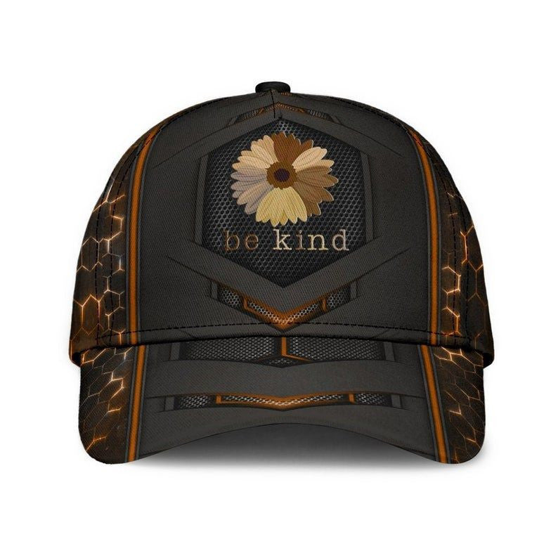 Be Kind Classic Cap 3D, Flower Baseball Cap, Strapback Cap, Unisex Hat, Classical Cap, Hexagon Pattern Cap Trucker Hats Custom Hats Gifts For Men & Women