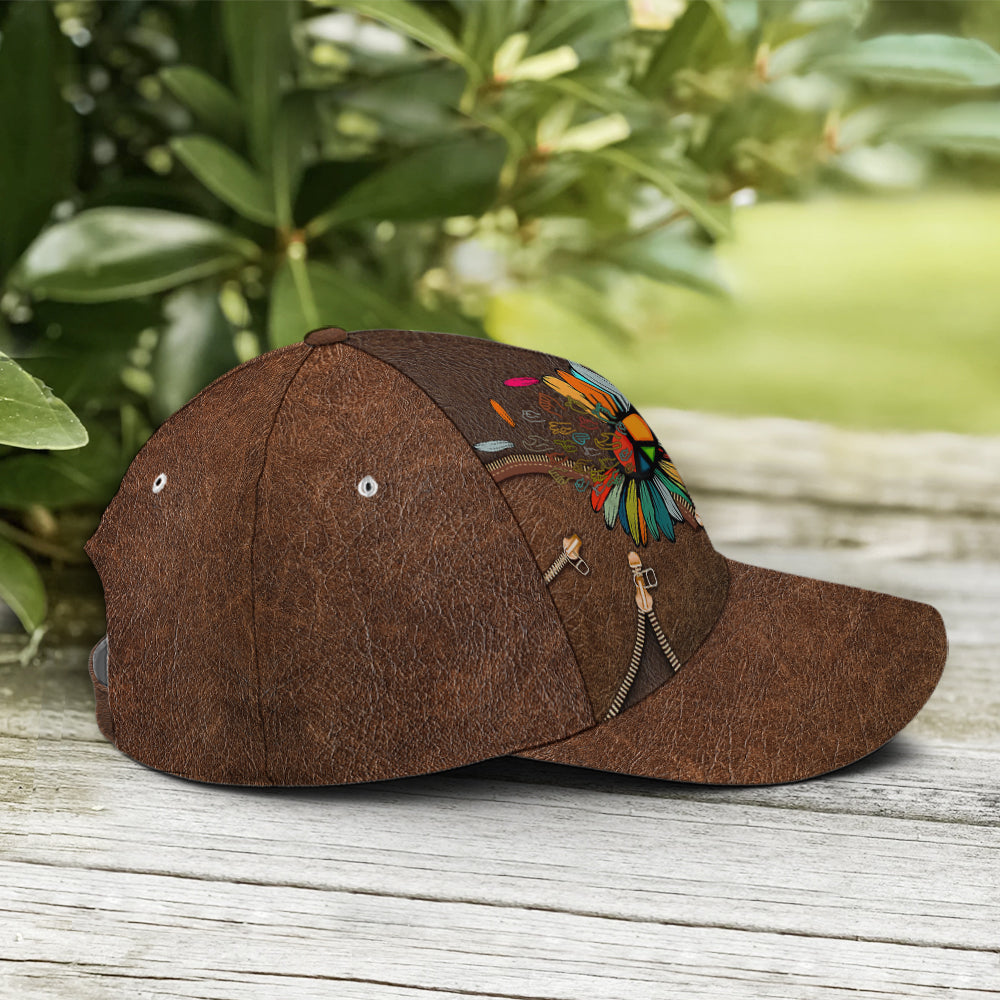 Be Kind Hippie Sunflower Leather Style Baseball Cap Trucker Hats Custom Hats Gifts For Men & Women