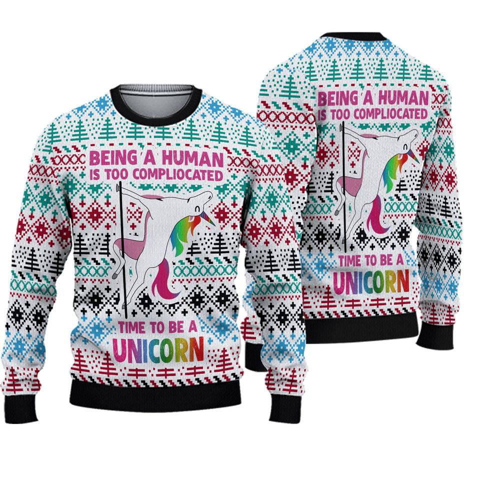 Be Unicorn Ugly Christmas Sweater, Ugly Christmas
