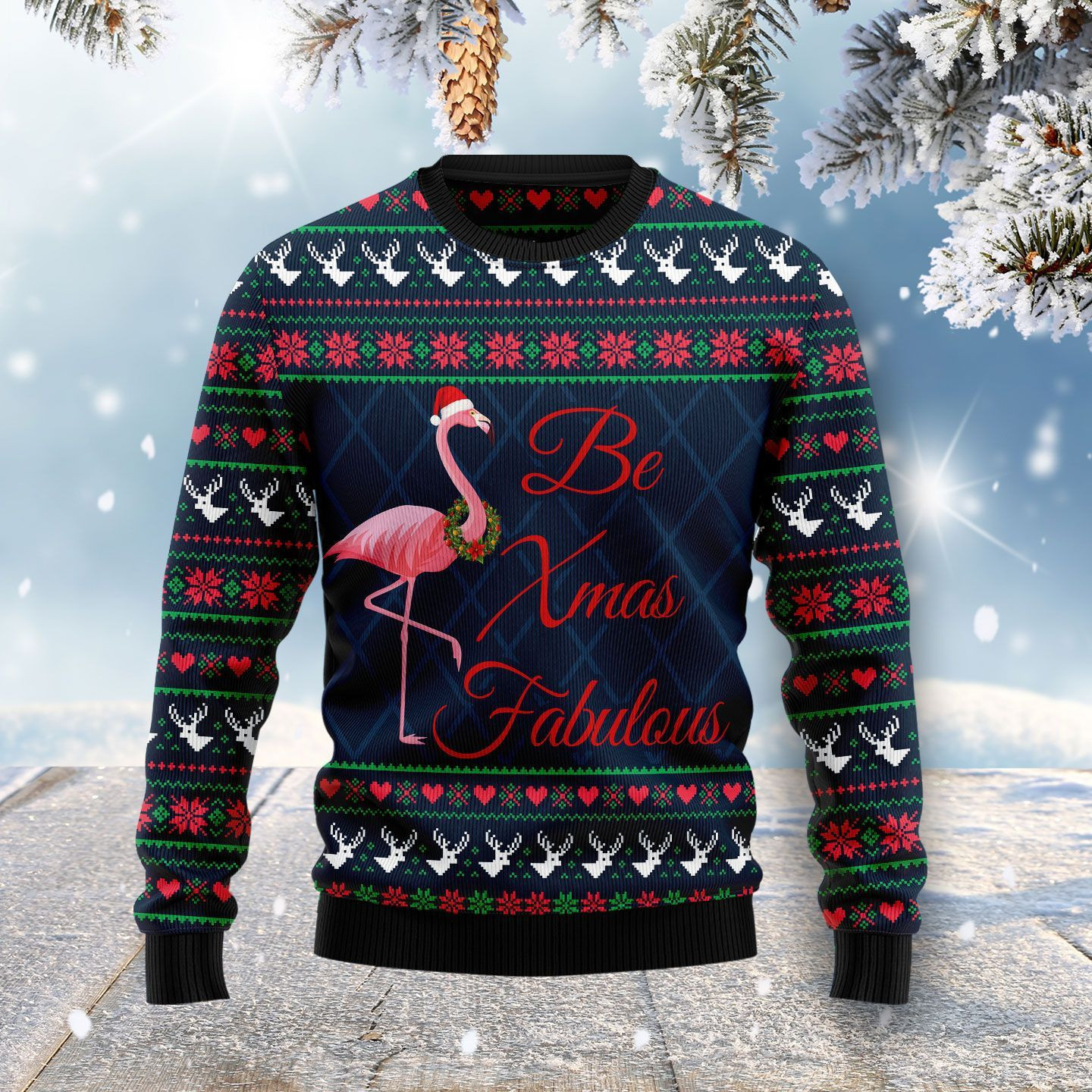 Be Xmas Fabulous Ugly Christmas Sweater Adult 3D Funny Matching for family