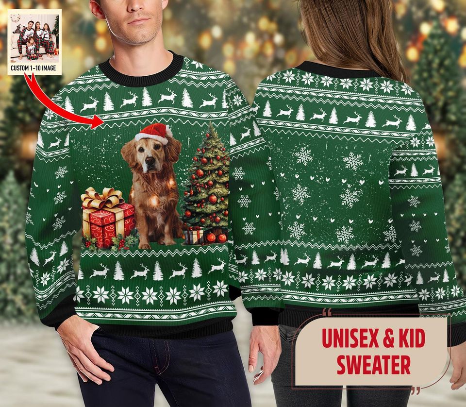 Beagle Dashing Ugly Christmas Sweatshirt, Pets Lovers Xmas Sweatshirt