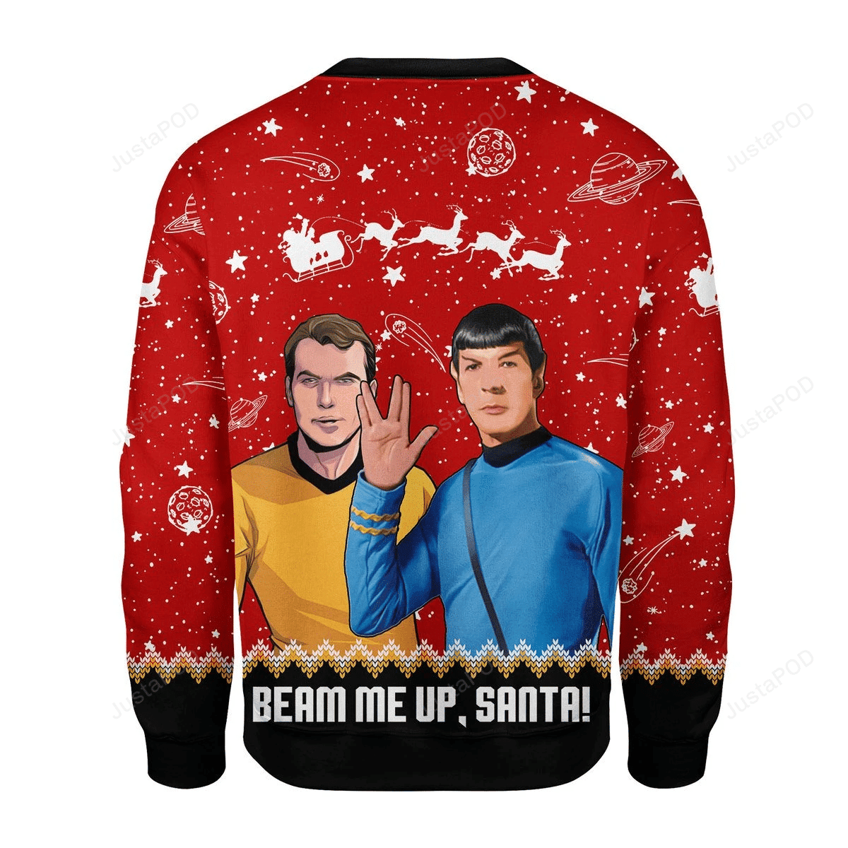 Beam Me Up Santa Ugly Christmas Sweater Adult 3D Funny Matching for family