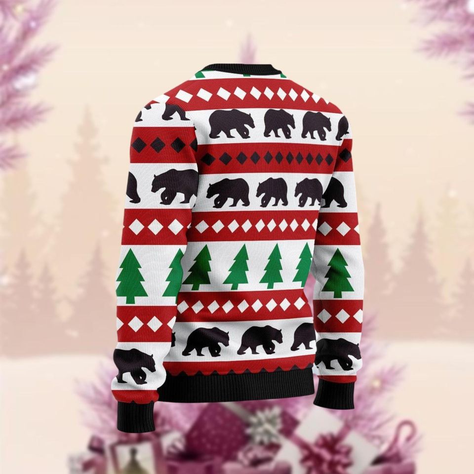 Bear Christmas Ugly Sweater, Beary Tis The Season To Be Jolly Xmas Ugly Sweatshirt - Image 4