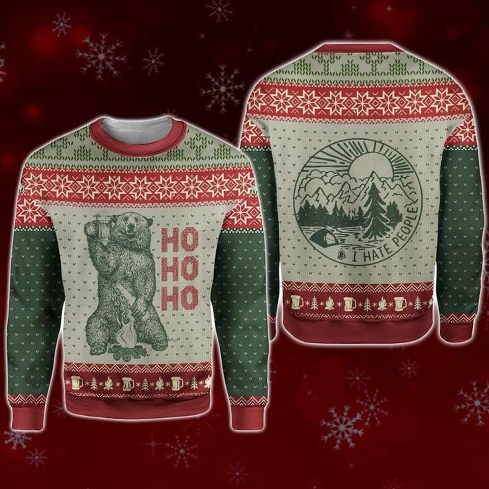 Bear Ho Ho Ho Ugly Christmas 3D Sweater