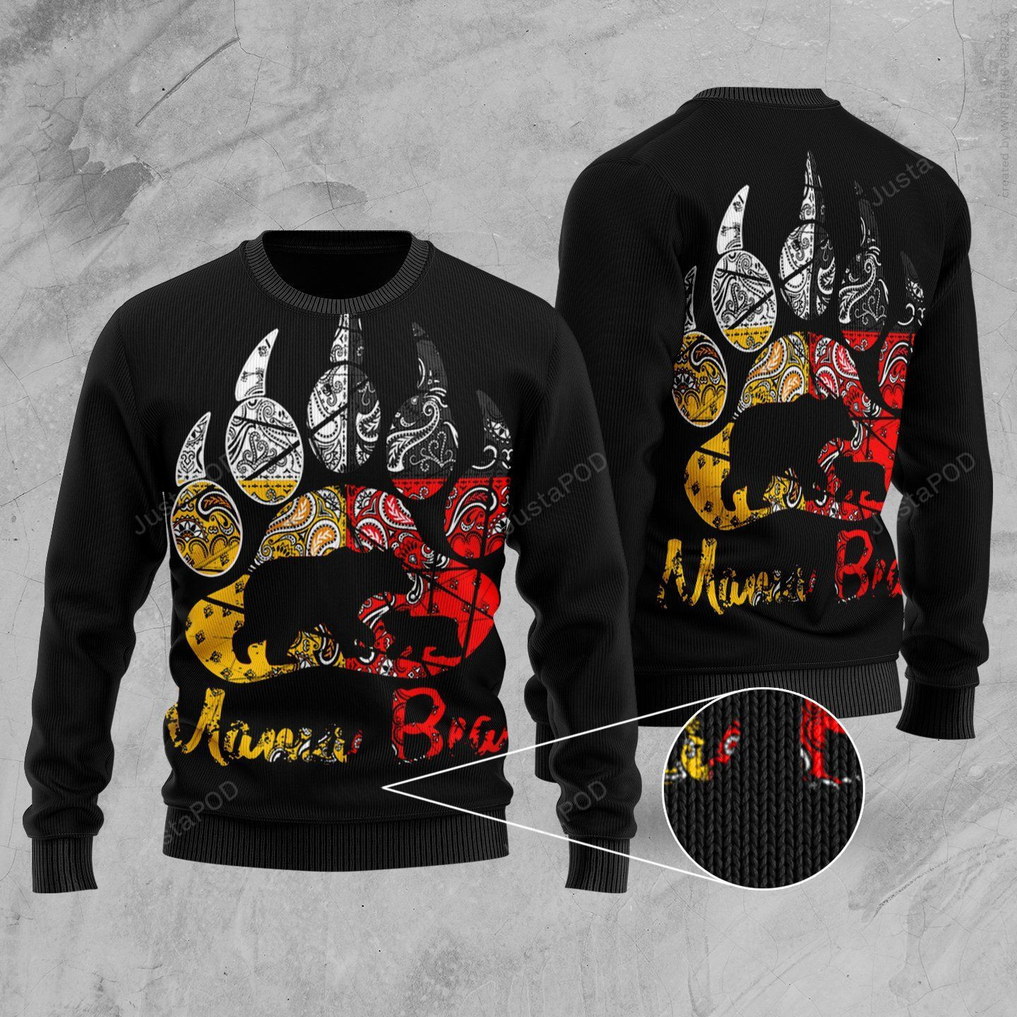 Bear Ugly Christmas Sweater Adult 3D Funny Matching for family