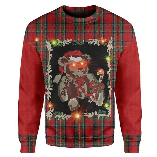 Bear Ugly Christmas Sweater Adult 3D Funny Matching for family