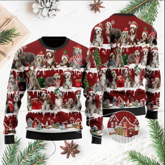 Bearded Collie Ugly Christmas Sweater - Image 3