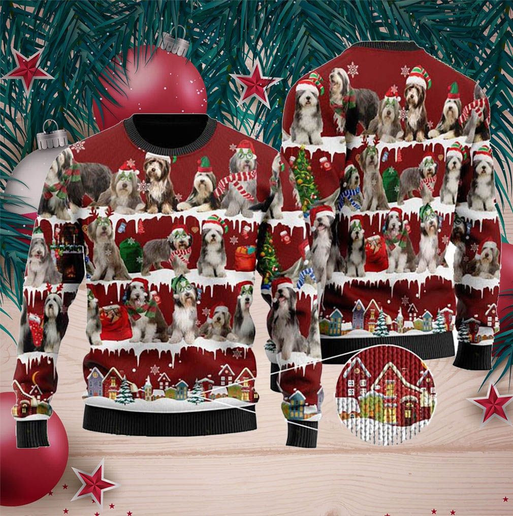 Bearded Collie Ugly Christmas Sweater Adult 3D Funny Matching for family