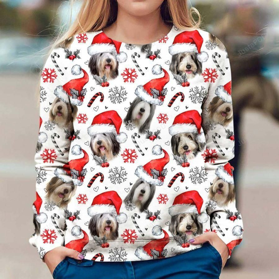 Bearded Collie Ugly Christmas Sweater Adult 3D Funny Matching for family