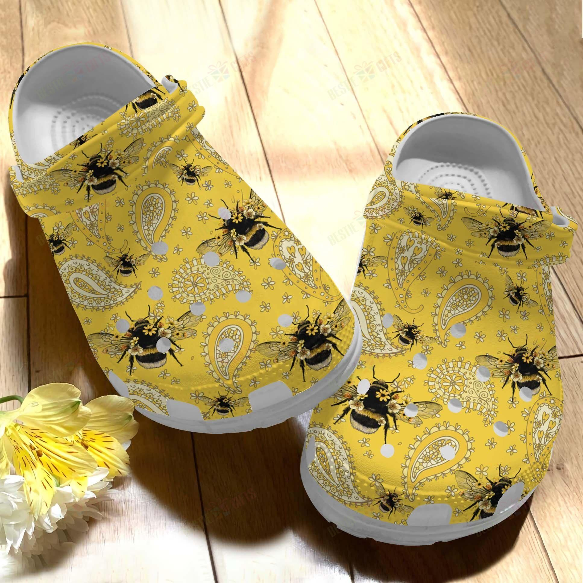 Beautiful Bee Crocs Crocband Clogs Shoes Comfortable For Men Women and Kids