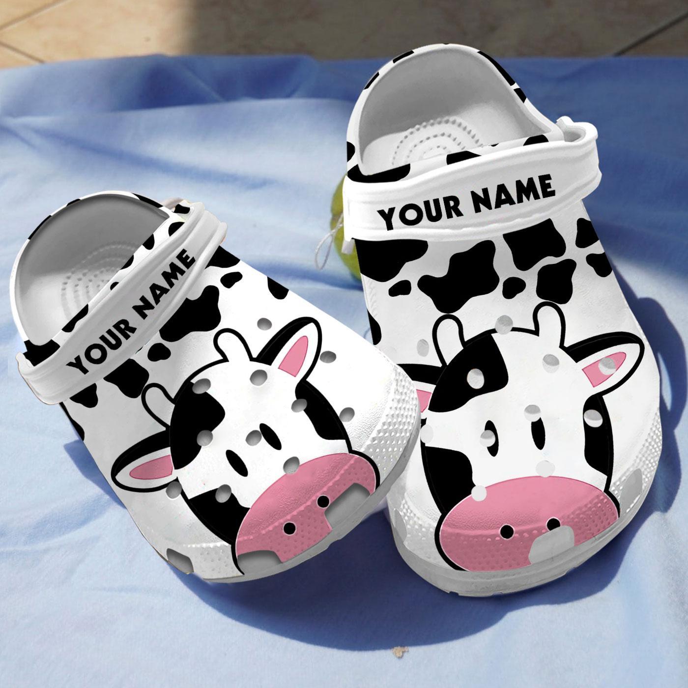 Beautiful Cow Crocs Crocband Clogs Shoes Comfortable For Men Women and Kids
