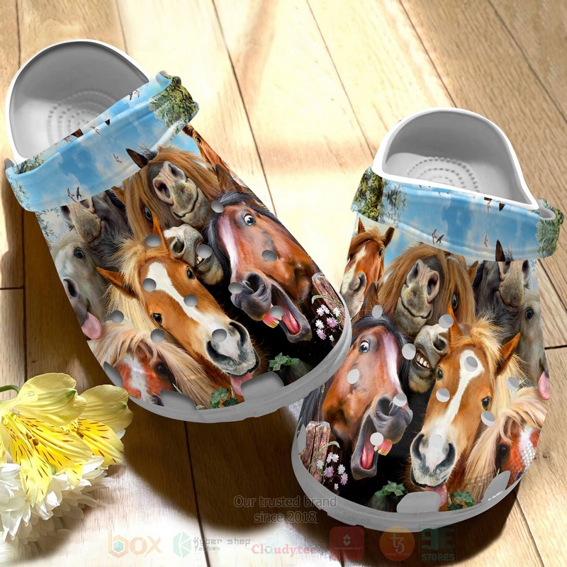 Beautiful Horse Animal Crocs Crocband Clogs Shoes Comfortable For Men Women and Kids