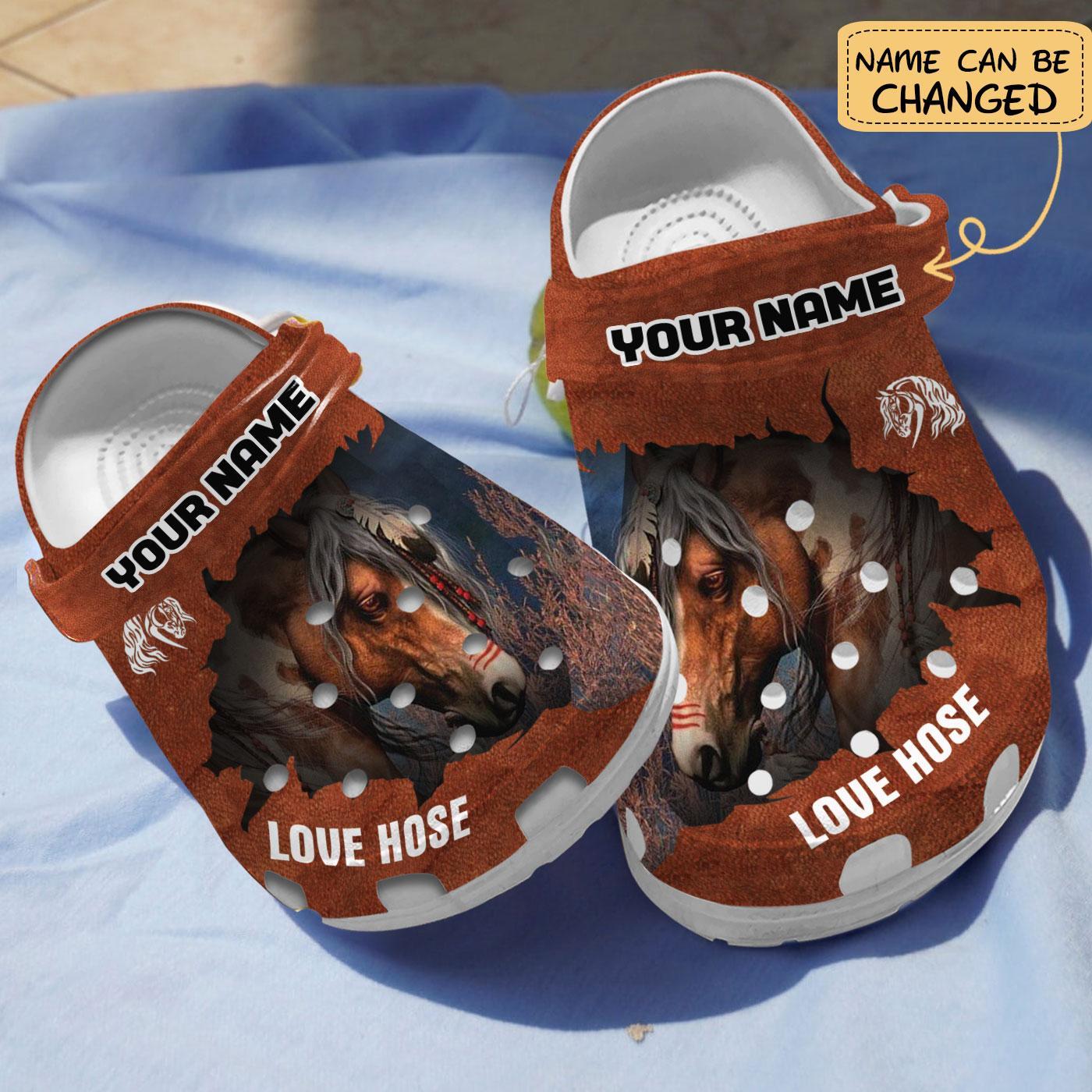 Beautiful Horse Brown Crocs Crocband Clogs Shoes Comfortable For Men Women and Kids