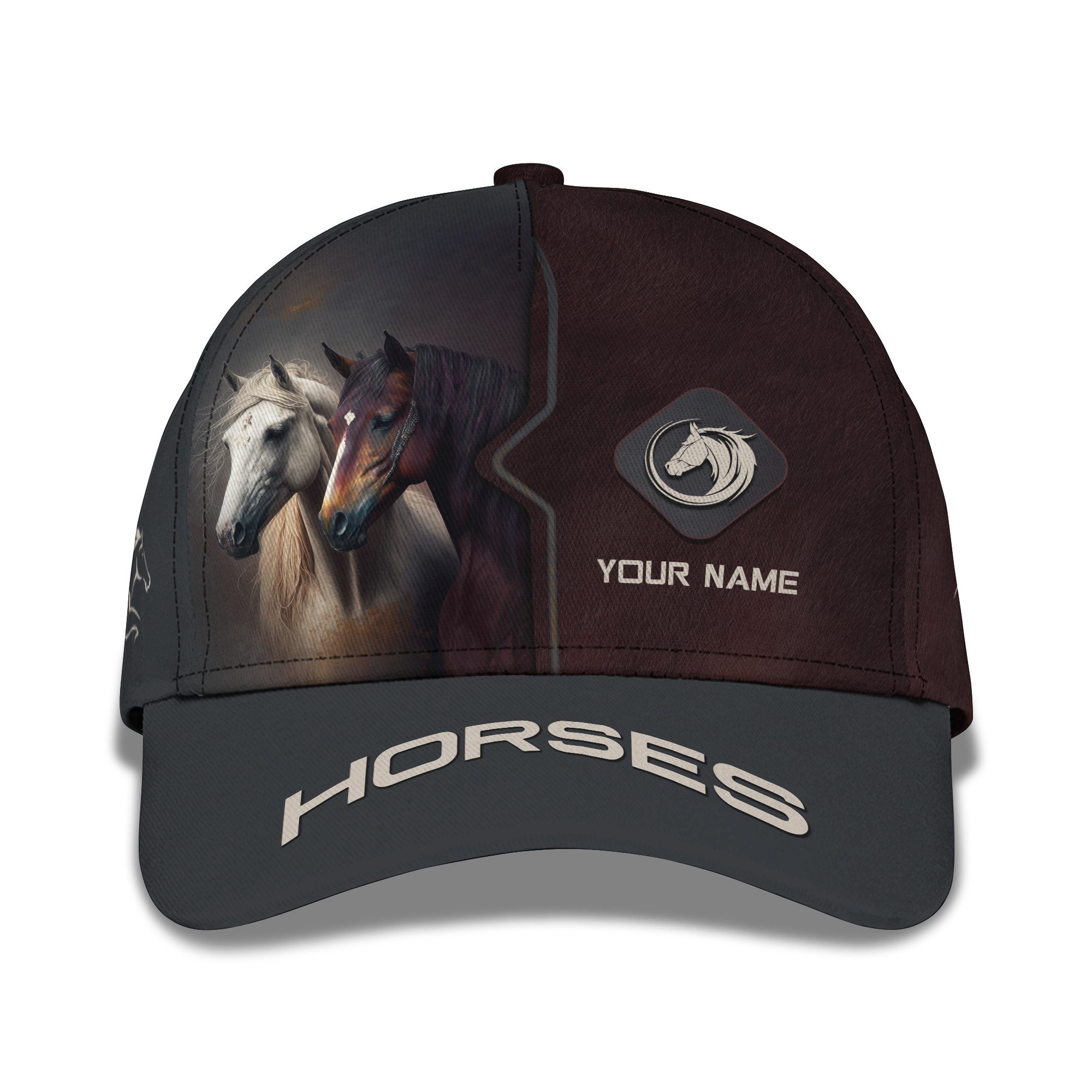 Beautiful Horses Personalized Name 3D Classic Cap Trucker Hats Custom Hats Gifts For Men & Women