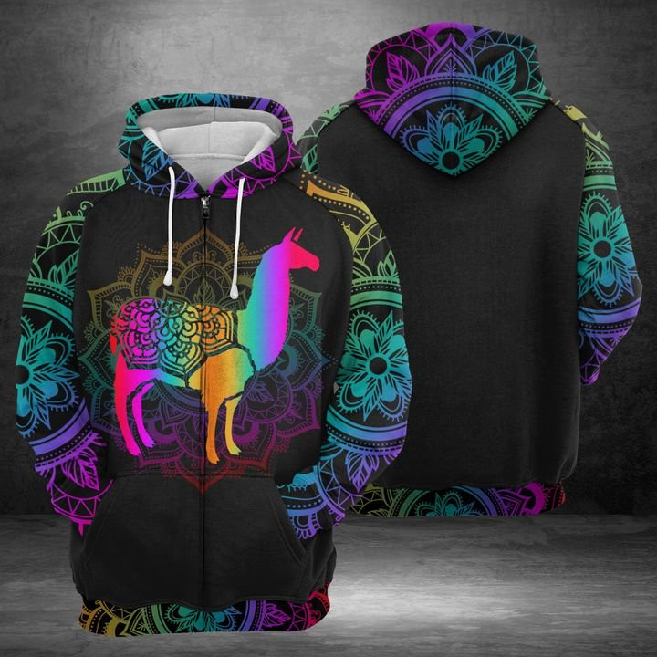 Beautiful Llama 3D All Over Print Hoodie, Zip Hoodie