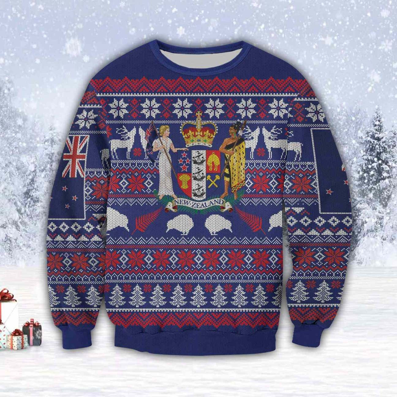 Beautiful New Zealand 3D All Over Print Ugly Christmas Sweater Adult 3D Funny Matching for family