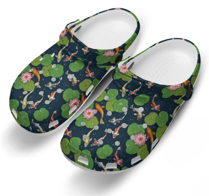 Beautiful Summer Pond Koi Fish Crocs Crocband Clogs Shoes Comfortable For Men Women and Kids